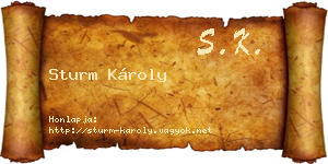 Sturm Károly névjegykártya