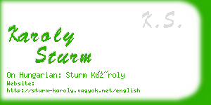 karoly sturm business card